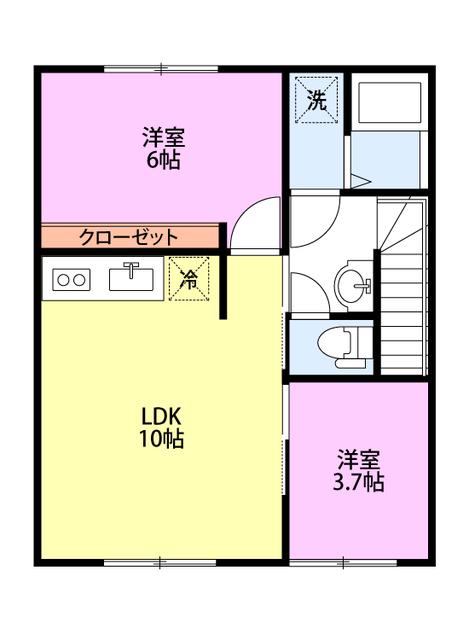 ARTEMISA(2LDK/2階)の間取り写真