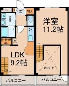 マンション菜の花Ⅴ(1LDK/1階)の間取り写真