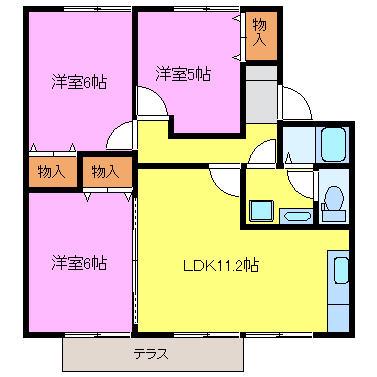 サロン・ド・セジュール(3LDK/1階)の間取り写真