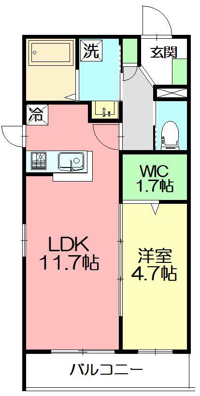 CASA天神(1LDK/2階)の間取り写真