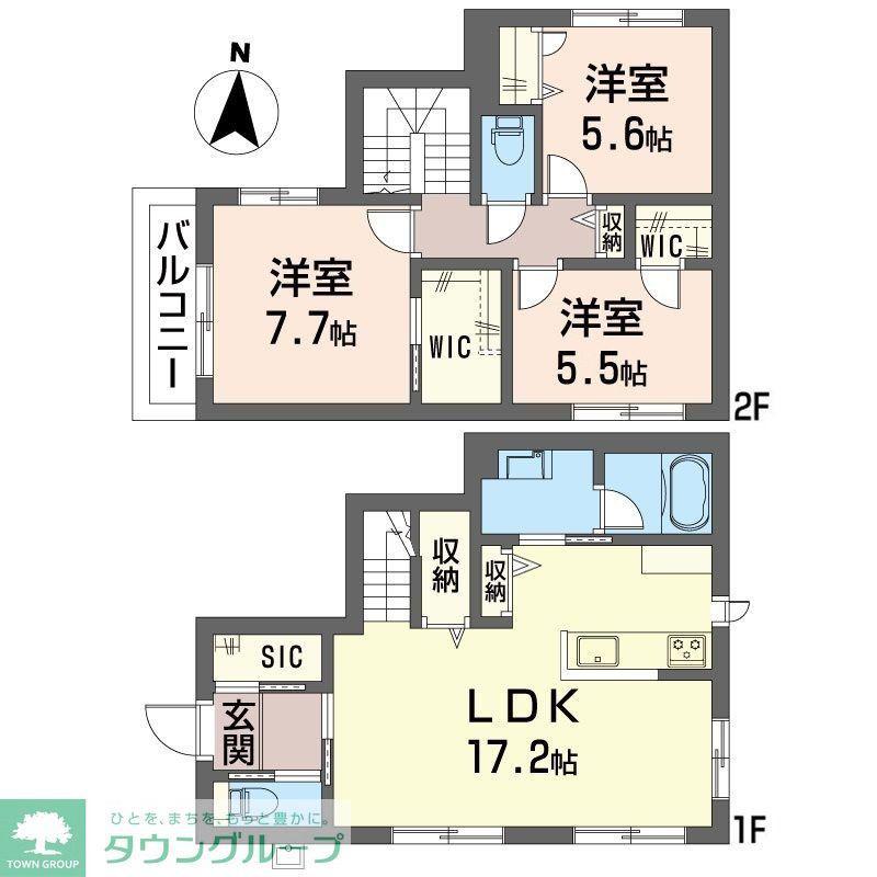 ヒルサイドコート(3LDK/1階)の間取り写真