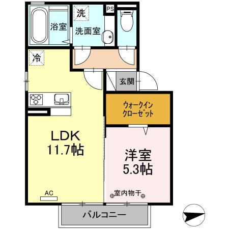 プリマ・ルーチェ(1LDK/2階)の間取り写真