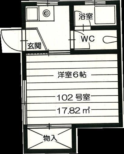 第二野方フラッツ(1K/1階)の間取り写真