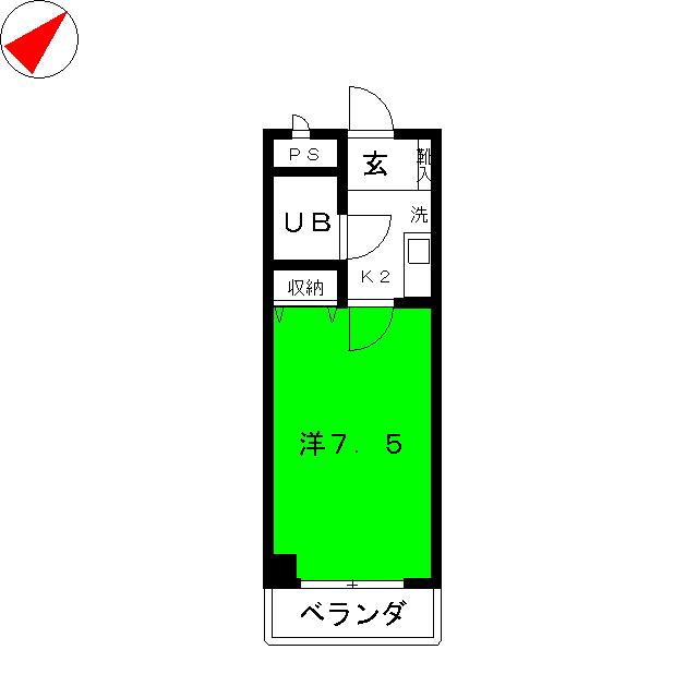 ルミエール(1K/3階)の間取り写真