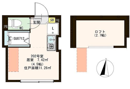 ハーモニーテラス東陽III(ワンルーム/2階)の間取り写真
