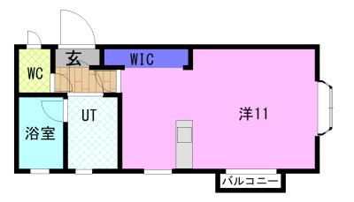 スウィートヒル(ワンルーム/2階)の間取り写真