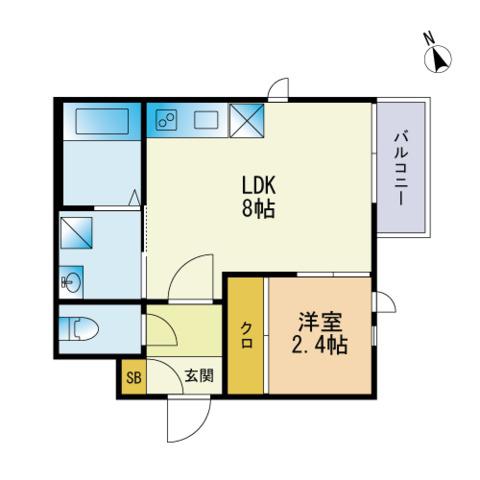 G-STYLE姪浜Ⅰ(1LDK/1階)の間取り写真