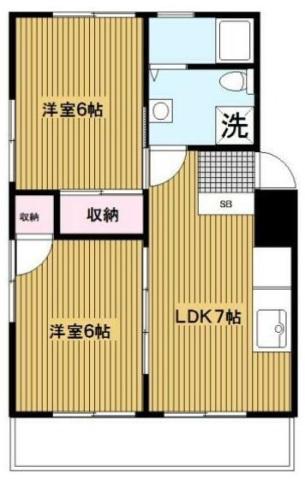 ニュー富岡ドミール(2LDK/1階)の間取り写真
