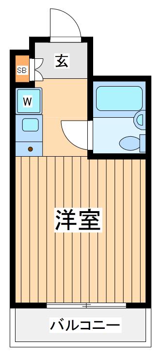 サァラ府中(ワンルーム/1階)の間取り写真