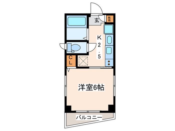 ラステラ星川(1K/2階)の間取り写真