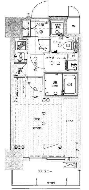 エスライズ難波イースト(1K/3階)の間取り写真