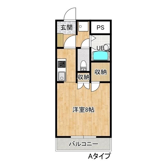 オリエントガーデン(1K/2階)の間取り写真
