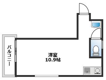 ソレイユ中原(ワンルーム/3階)の間取り写真