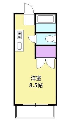 クラウンハイツ(ワンルーム/2階)の間取り写真