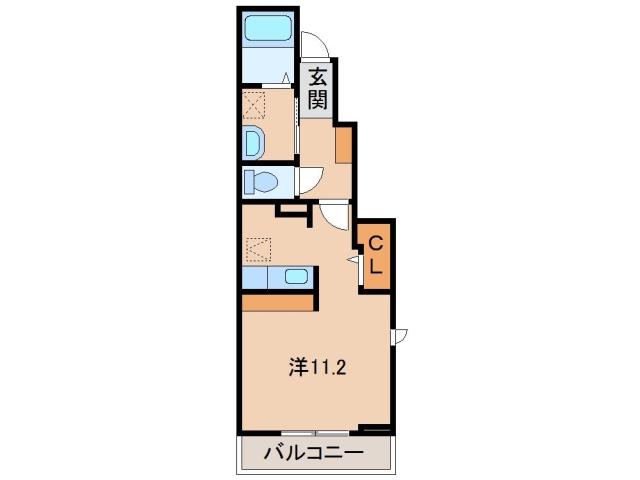 リヴィエール ワカ(ワンルーム/1階)の間取り写真