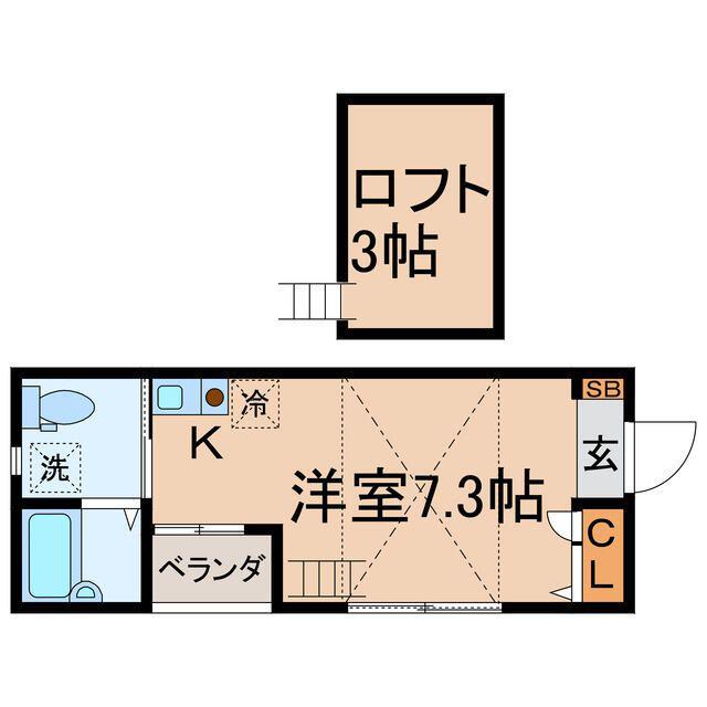 コンフォーテイア清水ヶ丘(ワンルーム/2階)の間取り写真
