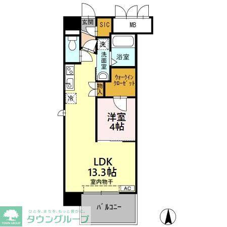 グランドソレイユ名駅(1LDK/5階)の間取り写真