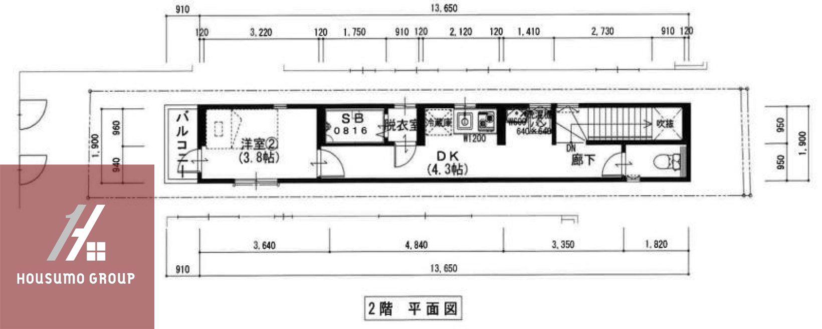 地下鉄中央線 緑橋駅 徒歩7分 2階建 築1年(1K/2階)の間取り写真