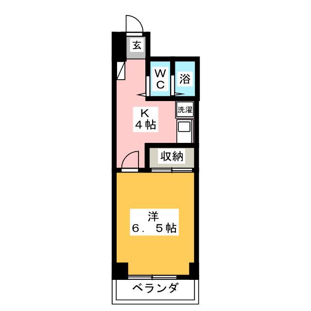 アーバンハイツ楠町田中ビル(1K/4階)の間取り写真