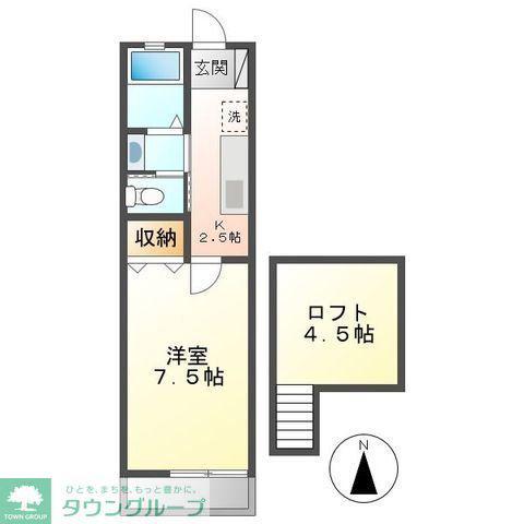 クレセントハイツTOKYUIII(1K/2階)の間取り写真