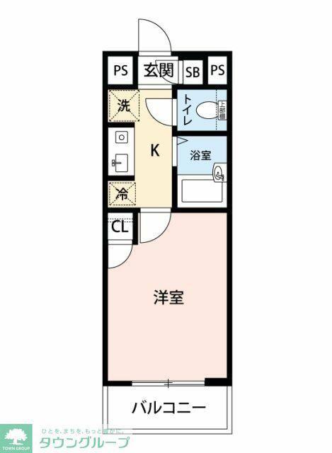 スカイコート新宿落合第6(1K/3階)の間取り写真
