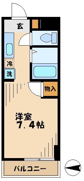グリーンハイム広瀬(1K/4階)の間取り写真