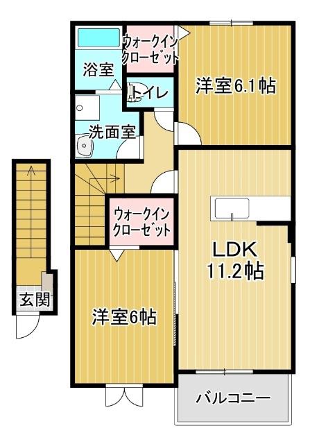 レイナ1(2LDK/2階)の間取り写真
