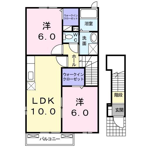 サン・フィオーレ(2LDK/2階)の間取り写真