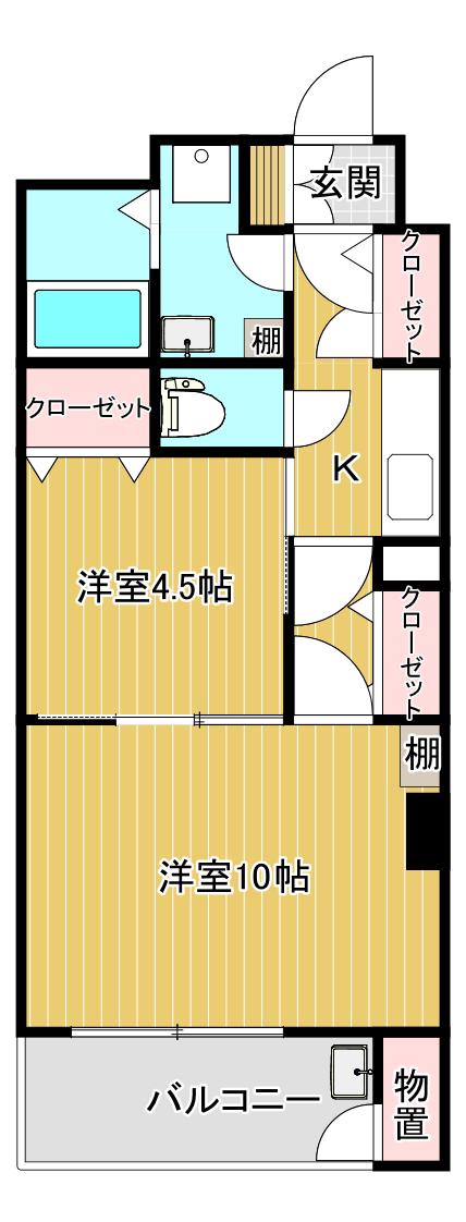 フラワーフェアリ(1LDK/2階)の間取り写真