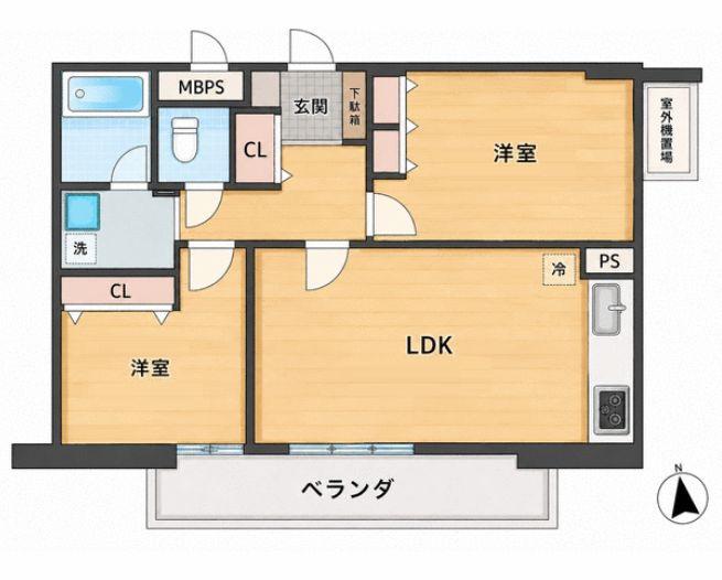 新宿セントラルハイツプラザ(2DK/5階)の間取り写真