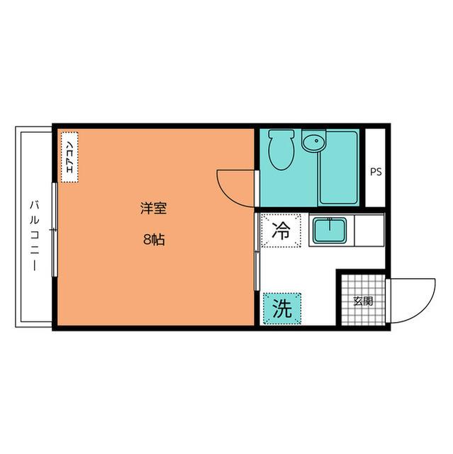 高岡メゾンオークラ(1K/2階)の間取り写真