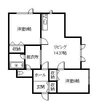 ローズガーデン(2LDK/1階)の間取り写真