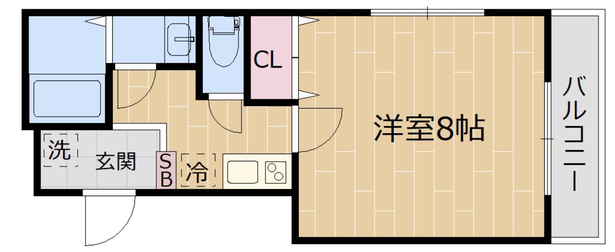 ラピス北千住(1K/3階)の間取り写真