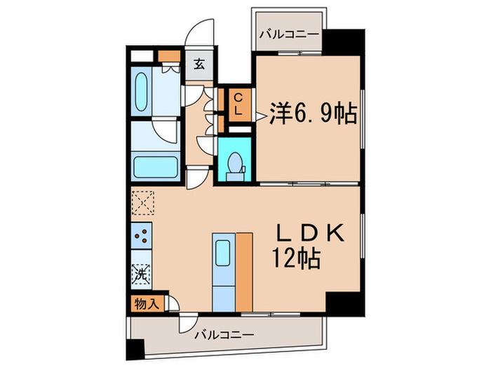 プロシード松涛(1LDK/11階)の間取り写真