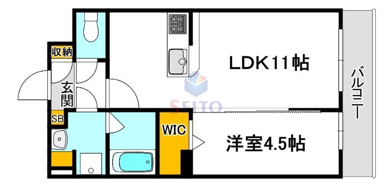 グランディールSUEHIRO(1LDK/2階)の間取り写真