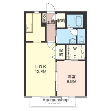 ソレイユ大和田(1LDK/2階)の間取り写真