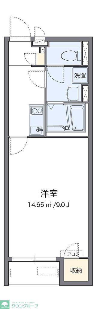 クレイノ百合桜(1K/2階)の間取り写真