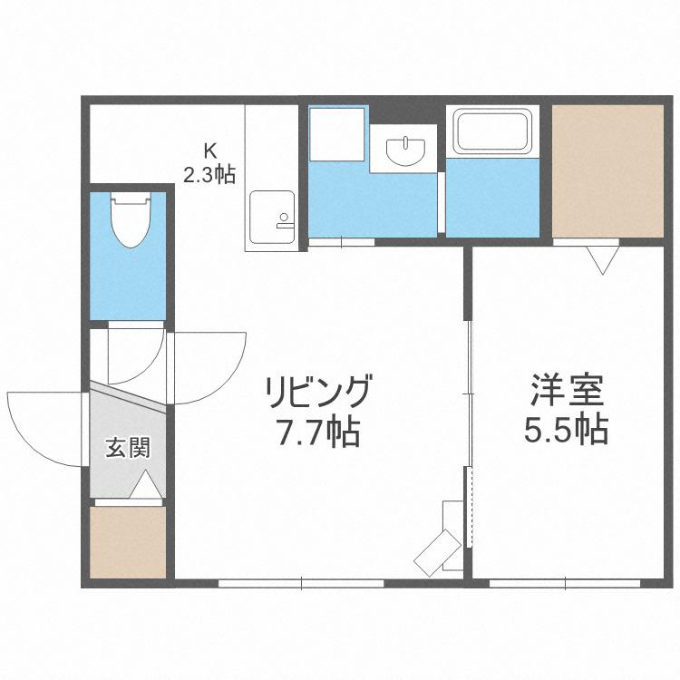 グランメール 南郷13駅前(1LDK/4階)の間取り写真