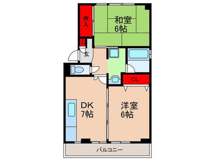 大晃ビルⅡ(2DK/3階)の間取り写真