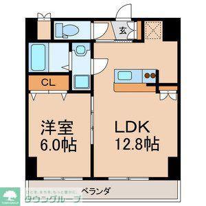 セラピアザ船橋(1LDK/3階)の間取り写真