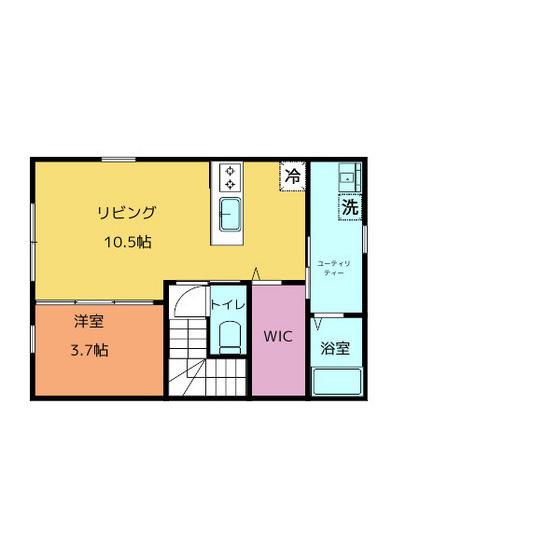 BLOOM内免(1LDK/2階)の間取り写真