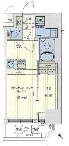 スワンズシティ神戸湊川II(1LDK/6階)の間取り写真