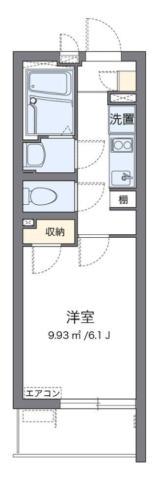 クレイノのぞみA(1K/4階)の間取り写真