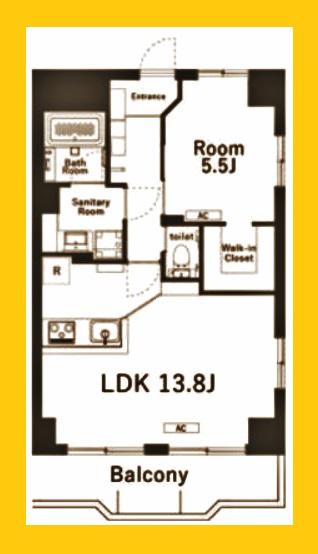 ベルヴィアージナカヤマ(1LDK/8階)の間取り写真