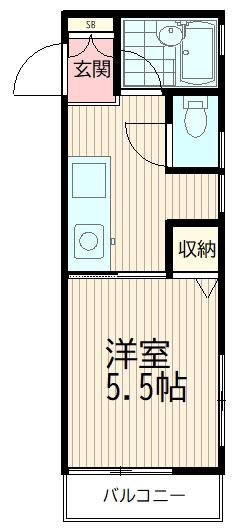 コーポビレッジII(1K/2階)の間取り写真