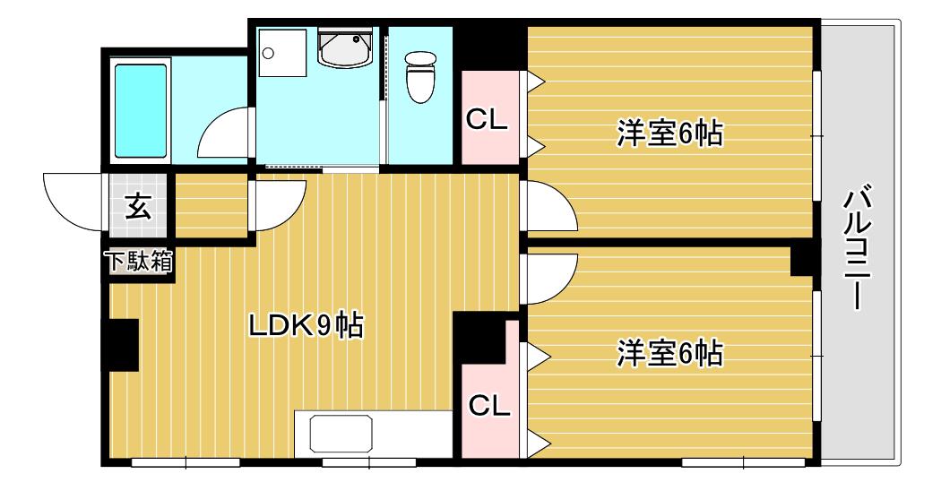 メゾン南山(2LDK/3階)の間取り写真