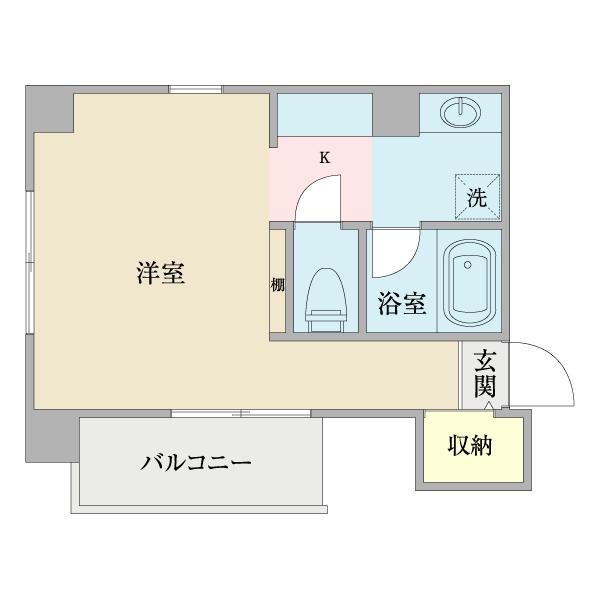 みどりやビル(ワンルーム/6階)の間取り写真