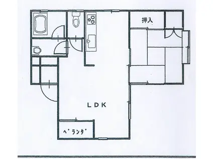 しんえい館 II(1LDK/2階)の間取り写真