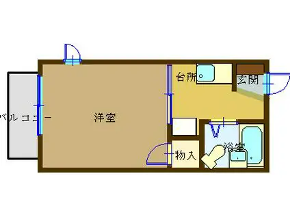 サンフォーレスト(1K/2階)の間取り写真