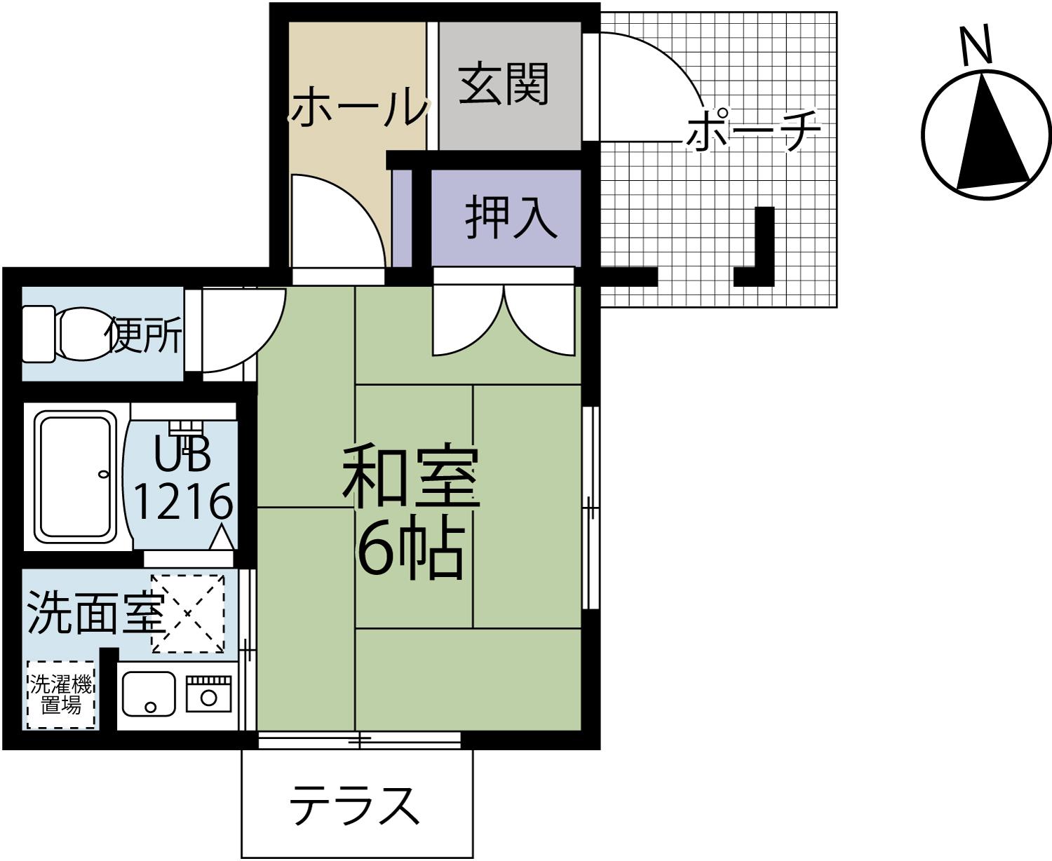 ＪＲ成田線 成田駅 徒歩20分 2階建 築19年(ワンルーム/1階)の間取り写真